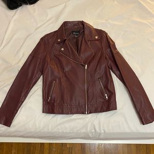 Forever 21 burgundy leather jacket